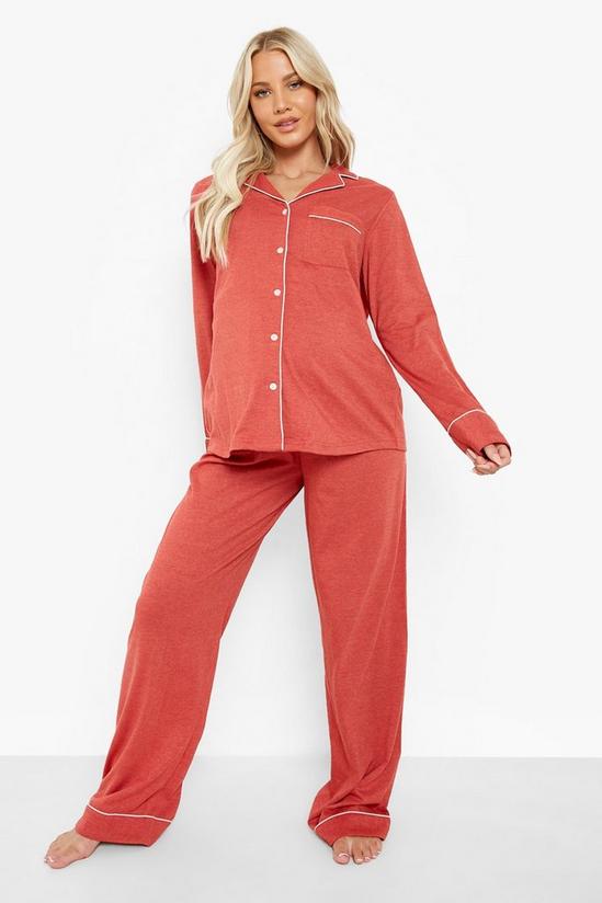 boohoo Maternity Jersey Button Pyjamas 4