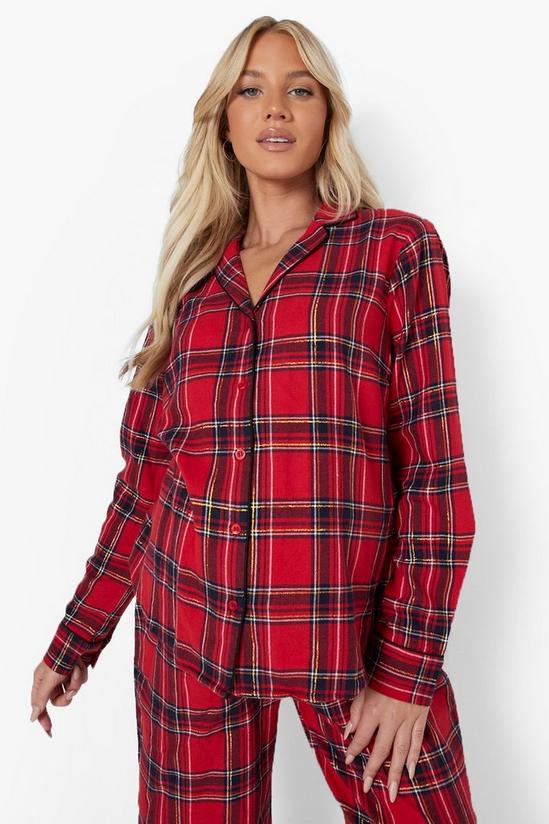 boohoo Maternity Brushed Check Button Pj Trouser Set 4