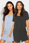 boohoo Maternity 2 Pack Button Front Nightie thumbnail 1