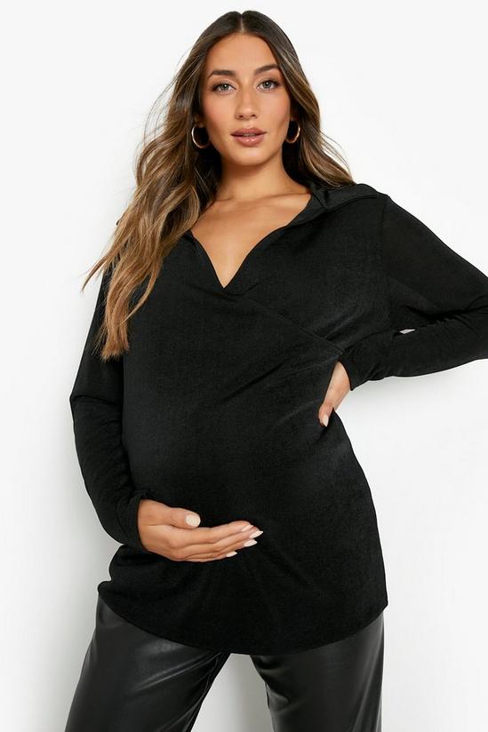 boohoo Maternity Wrap Longline Shirt 1