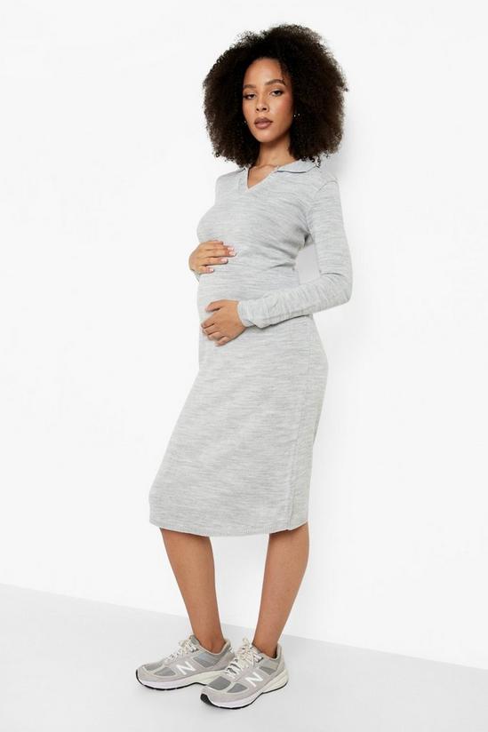 boohoo Maternity Knit Oversized Midi Dress 1