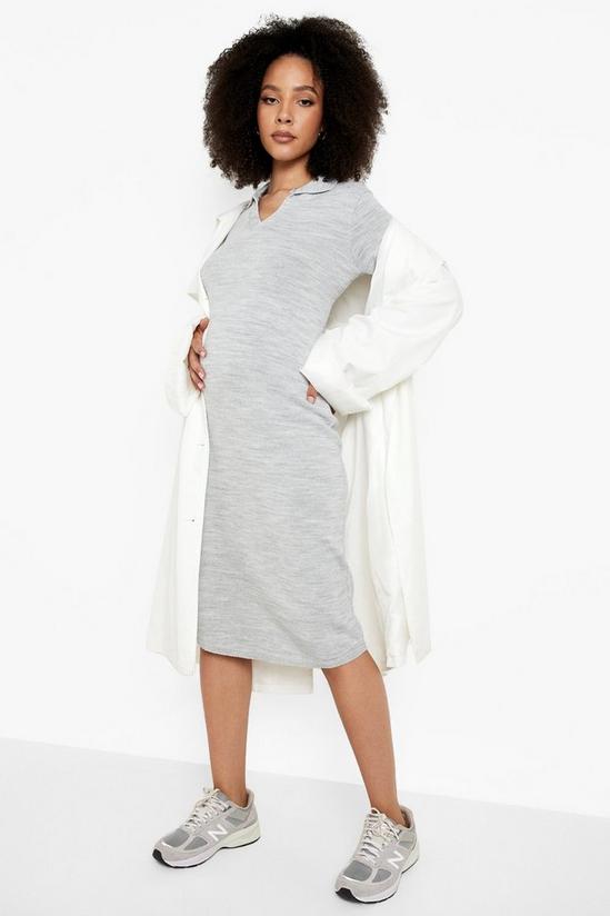 boohoo Maternity Knit Oversized Midi Dress 3