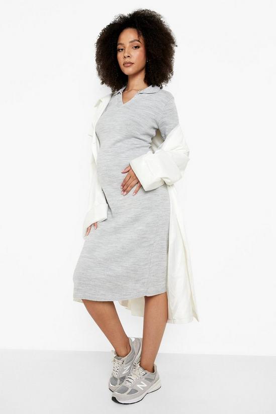 boohoo Maternity Knit Oversized Midi Dress 4