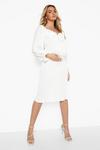 boohoo Maternity Long Sleeve Shirred Midi Dress thumbnail 3