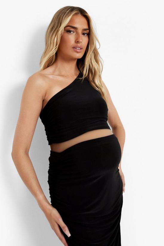 boohoo Maternity One Shoulder Ruched Co-ord 4