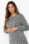 boohoo Maternity Button Front Star Print Pyjama Set thumbnail 4