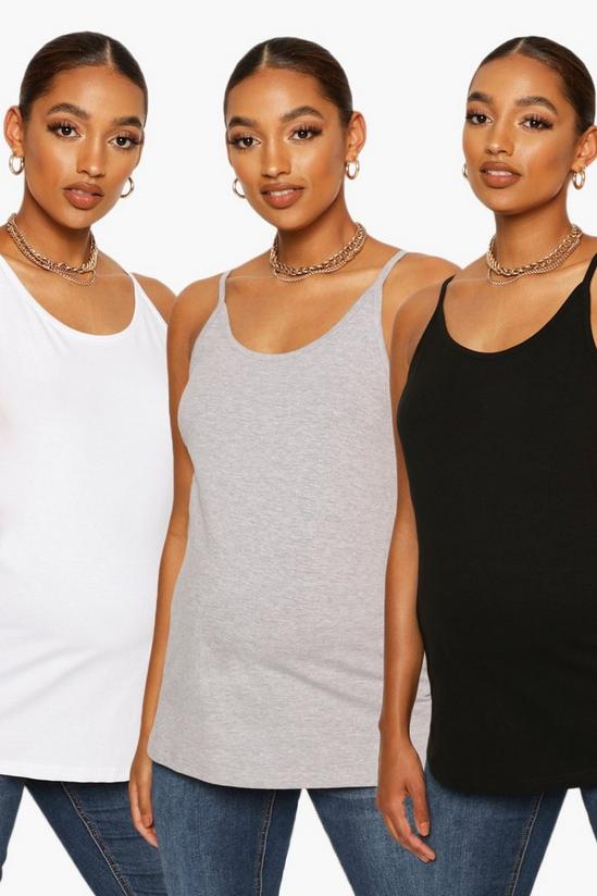 boohoo Maternity 3 Pack Strappy Cami Top 1
