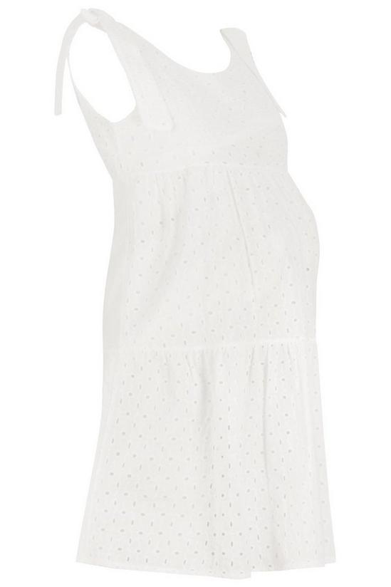 boohoo Maternity Tie Shoulder Broderie Anglais Dress 3