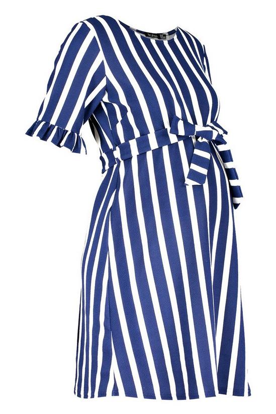 boohoo Maternity Stripe Ruffle Smock Dress 3