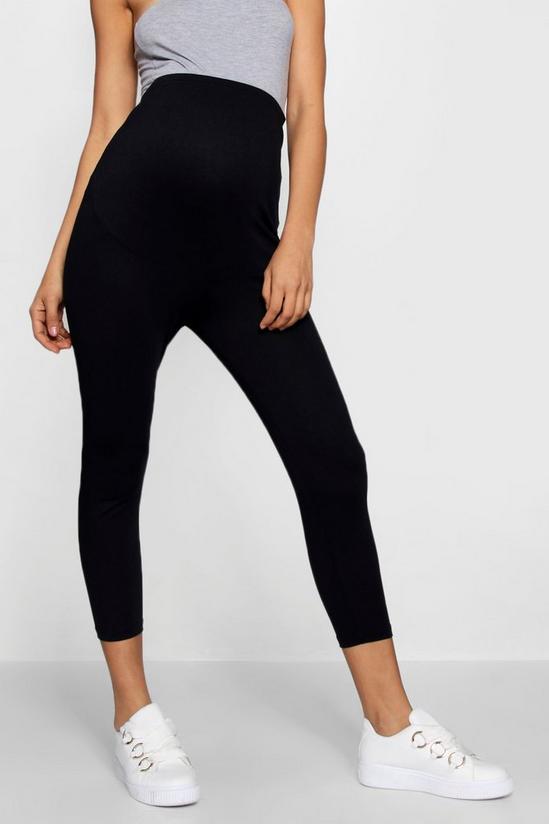 boohoo Maternity  2 Pack Cropped Over Bump Leggings 4