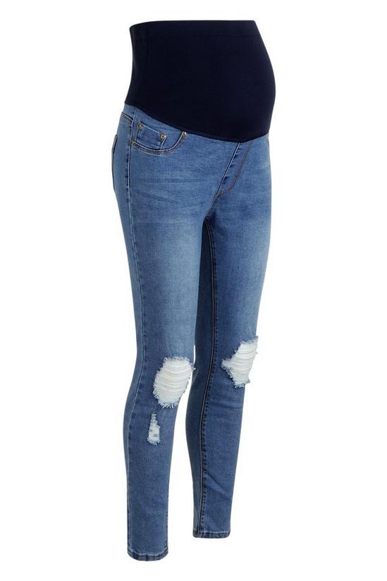 boohoo Maternity Over The Bump Rip Skinny Jeans 5