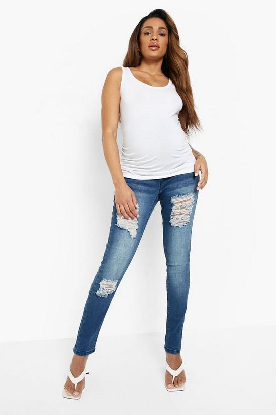 boohoo Maternity Rip Skinny Over The Bump Jeans 3