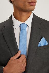 Slim Woven Tie And Pocket Square Set