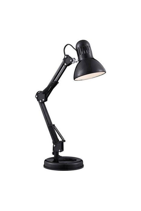 Desk Partners 1 Light Adjustable Desk Lamp Black E27