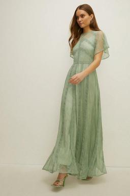 Petite Premium Delicate Lace Maxi Bridesmaids Dress