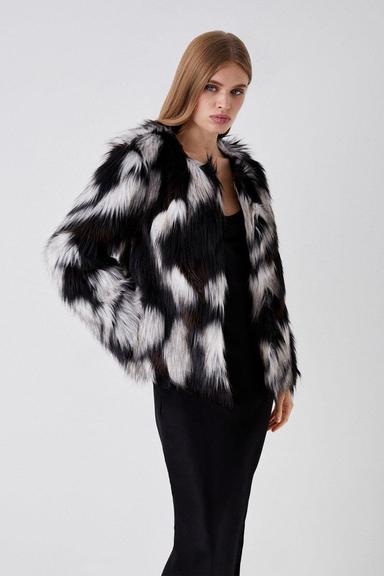 Faux Fur Mono Short Coat