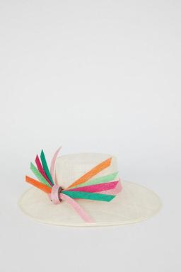 Lisa Tan Rainbow Knot Boater Hat