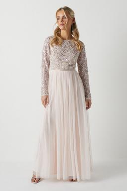 Petite Pearl Embellished Bodice Bridesmaids Tulle Skirt Dress