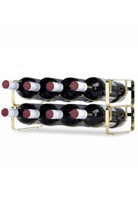 Elegant Stackable Wine Shelf Rack - Set of 2