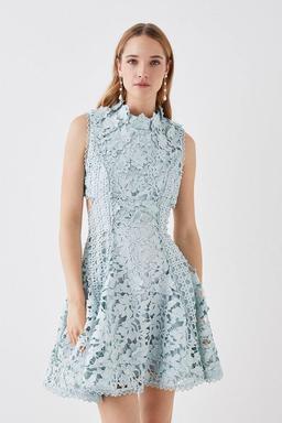 The Collector Applique Lace Mini Dress