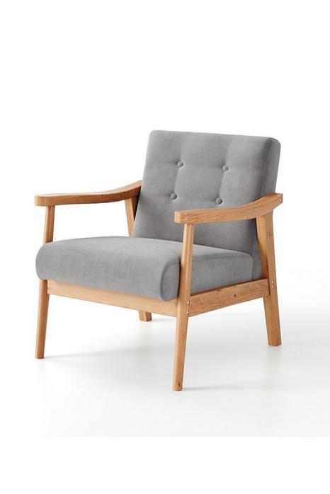 Wood Frame Upholstered Armchair