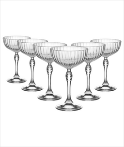 America '20s Champagne Cocktail Saucers - 230ml - Clear - Pack of 6