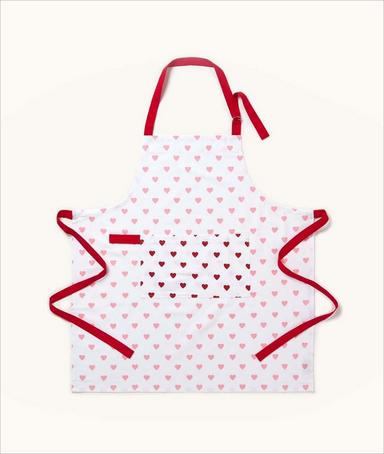Red Hearts Cotton Apron