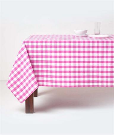 Block Check Cotton Gingham Tablecloth, 137cm x 228cm