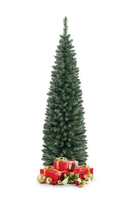 5ft Slim Pencil Christmas Tree Pre-lit Festival Xmas Tree with Warm LED Lights 