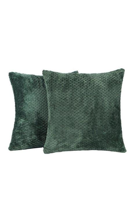 2 Pack of Waffle Fleece Square Cushion Covers