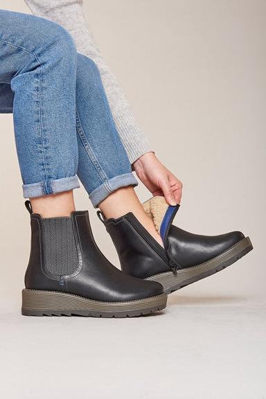 'Kos' Chunky Sole Leather Ankle Boot