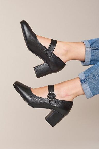 'Valadon' Mary Jane Leather Block Heels