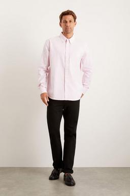 Pink Long Sleeve Plus & Tall Oxford Shirt