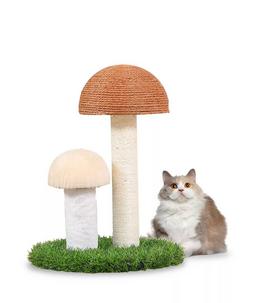 Cat Scratching Post Natural Flax Mushroom Shape for Kittens