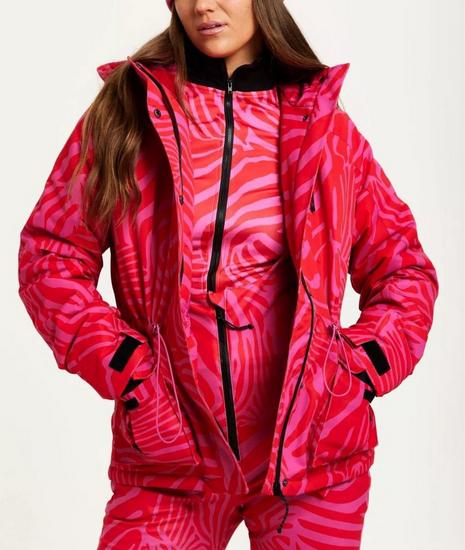 Ski Waterproof Jacket In Pink Zebra Print