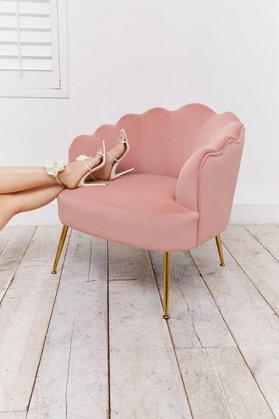 Velvet Accent Chair with Metallic Legs