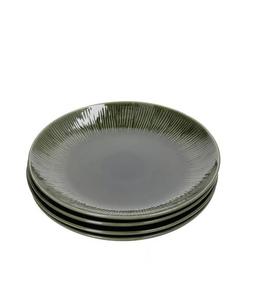 Jardin Stoneware Dinner Plates, Set of 4, 27cm, Green