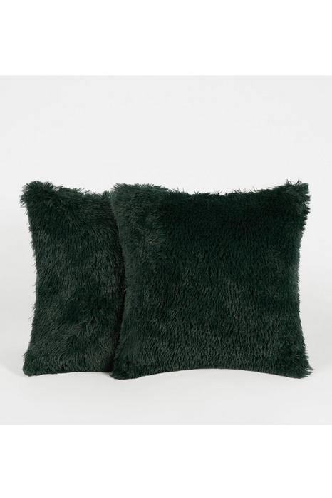 Set of 2 Fluffy Shaggy Filled Cushion