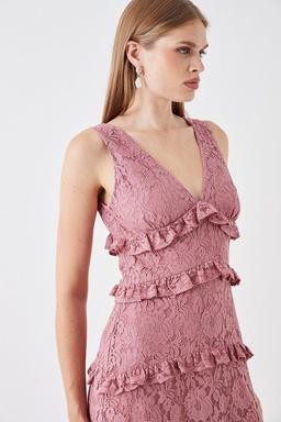 Sophie Habboo Lace Tiered Maxi Dress