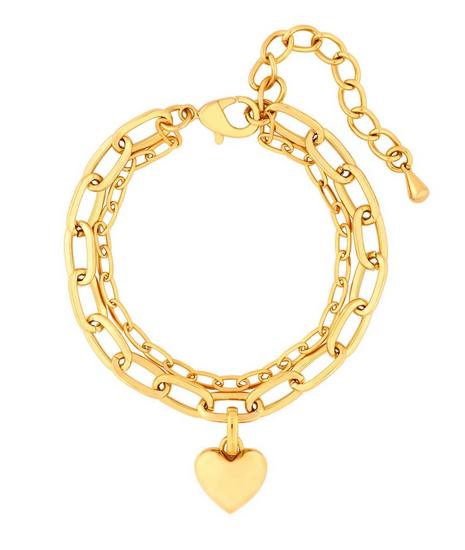 Gold Plated Polished Heart Bracelet