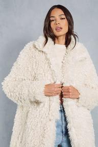 Shaggy Faux Fur Longline Coat