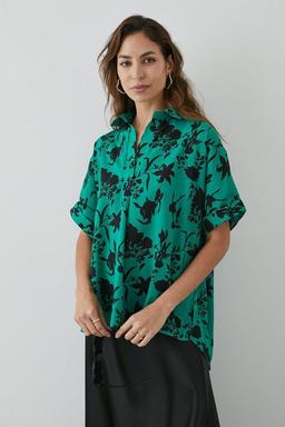 Green Floral Overhead Shirt