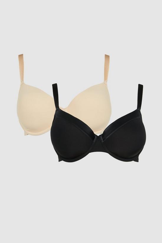 Gorgeous DD+ Pack of two white and black ribbon slot D-G t-shirt bras