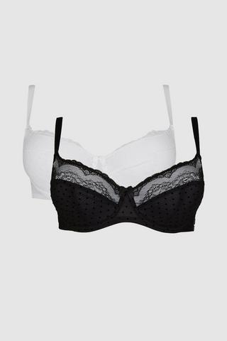 Buy Black/White/Nude Non Pad Balcony Lace Bras 3 Pack from the Next UK  online shop