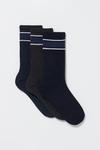 Debenhams Pack Of 3 Striped Cuff Socks thumbnail 1
