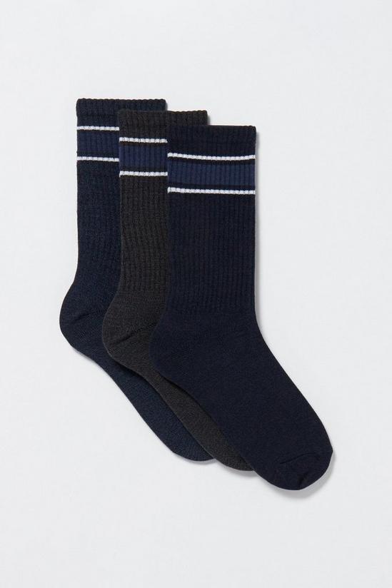 Debenhams Pack Of 3 Striped Cuff Socks 1
