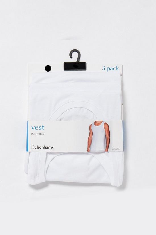 Debenhams 3 Pack White Cotton Vests 6