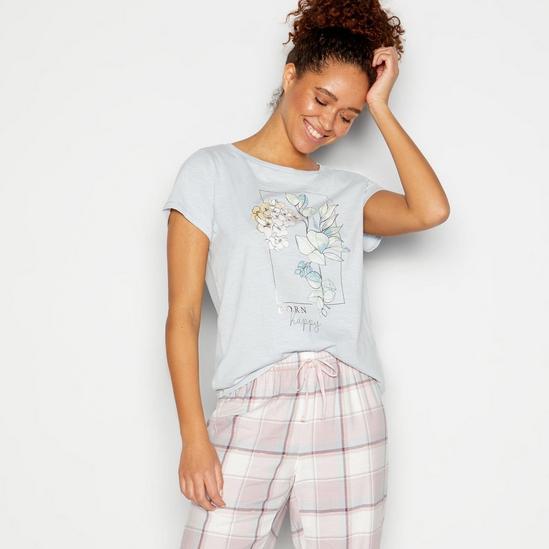Debenhams Floral Slogan Print Pyjama T-Shirt 4
