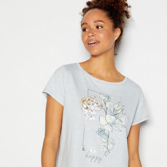 Debenhams Floral Slogan Print Pyjama T-Shirt 5