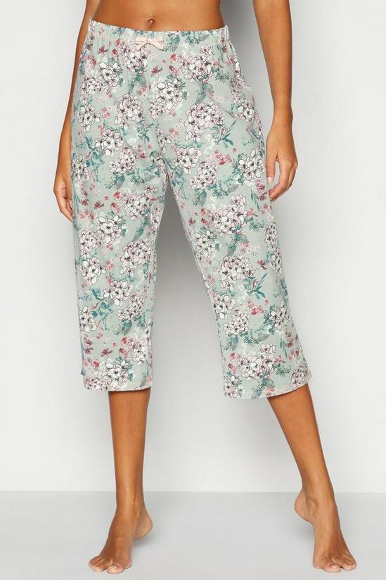 Debenhams Floral Print Cropped Pyjama Bottoms 1